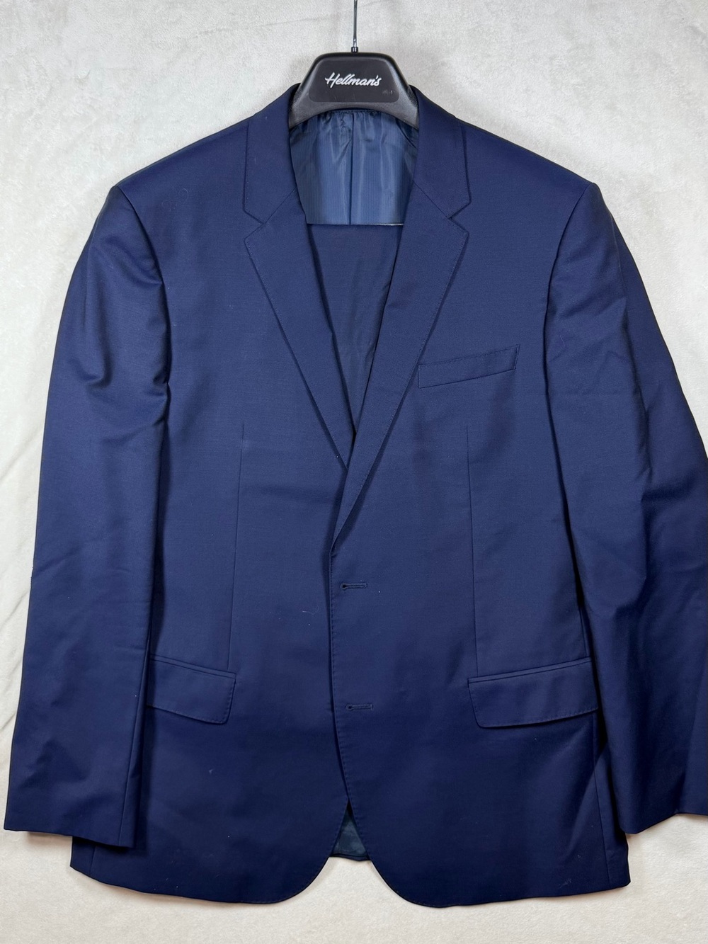 Hugo Boss 44R REDA 1865 Italy Super 110 100% Wool Staple Navy Blue 2 Button Suit